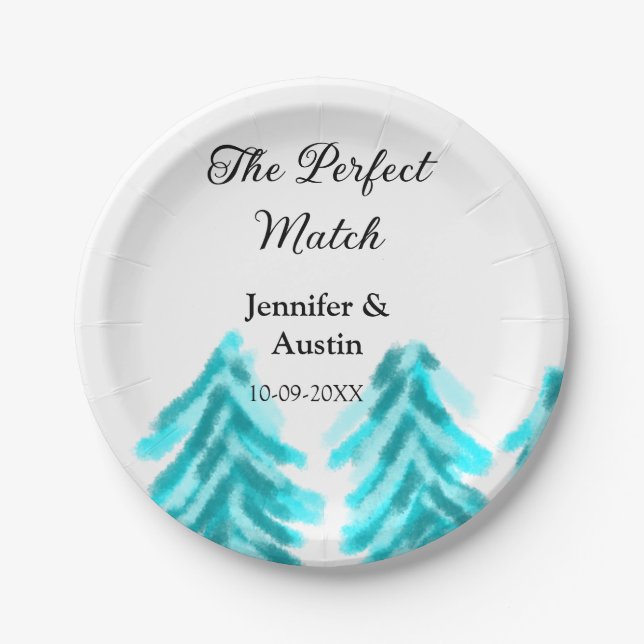 Die perfekte Kombination mit der winterblauen Pini Pappteller (Vorderseite)