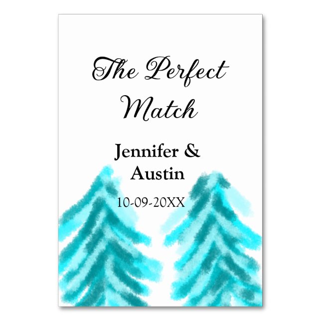 Die perfekte Kombination mit der winterblauen Pini Tischnummer (Vorderseite)