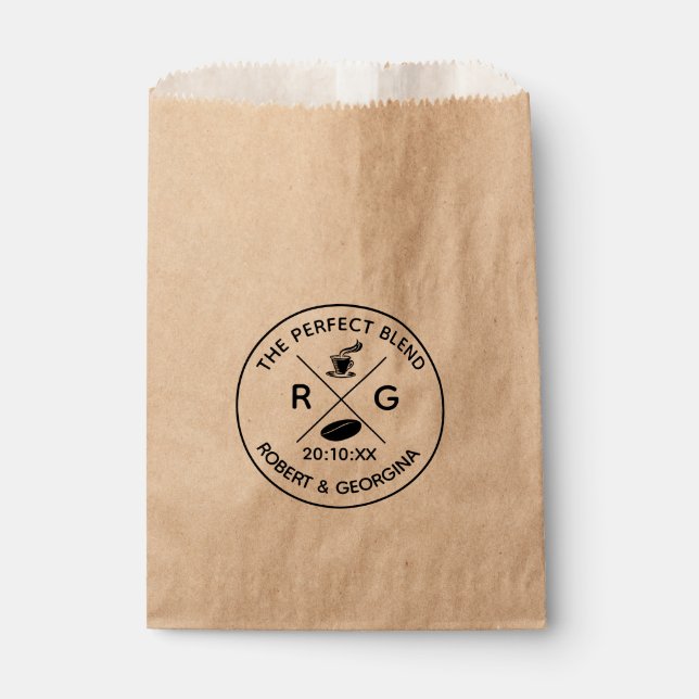 Die perfekte Mischung aus Kaffee-Kraft-Papier Hoch Geschenktütchen (Vorderseite)