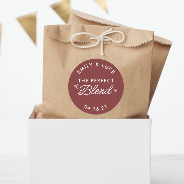 Die perfekte Mischung aus Minimalistischer Kaffee- Runder Aufkleber (Von Creator hochgeladen)