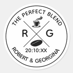 Die perfekte Mischung aus weißer Gastgeschenk Hoch Runder Aufkleber