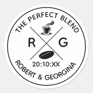 Die perfekte Mischung aus weißer Gastgeschenk Hoch Runder Aufkleber