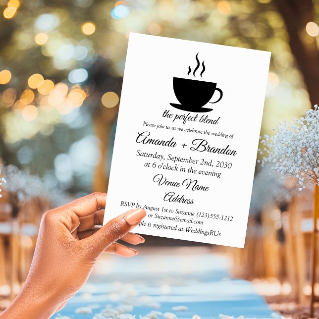 Die perfekte Mischung Coffee Hochzeit Einladung (The Perfect Blend Coffee Wedding Invitation)
