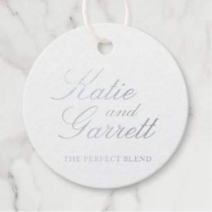Die perfekte Mischung Elegante Silberfolie Hochzei Geschenkanhänger