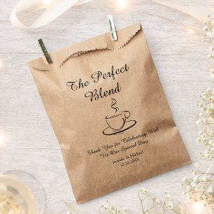die perfekte Mischung, Hochzeit danke Kaffee Geschenktütchen