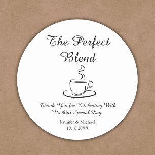 die perfekte Mischung, Hochzeit danke Kaffee Runder Aufkleber