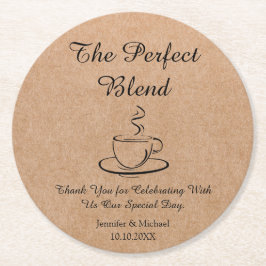 die perfekte Mischung, Hochzeit danke Kraft Runder Pappuntersetzer