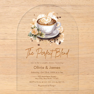 Die perfekte Mischung Kaffee-Hochzeit-Paar-Shower Acryleinladungen