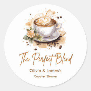 Die perfekte Mischung Kaffee-Hochzeit-Paar-Shower Runder Aufkleber