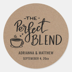 Die perfekte Mischung Rustic Kraft Paper Wedding Runder Aufkleber