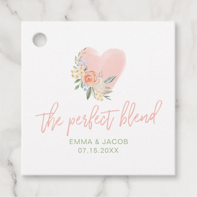 Die perfekte Mischung, Tee oder Kaffee Hochzeit Geschenkanhänger (Vorderseite)