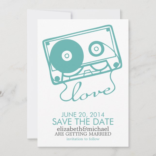 Die perfekte Mix-Hochzeit speichert das Datum {aqu Save The Date (Vorderseite)