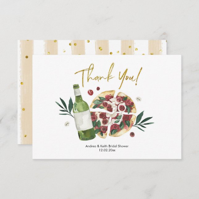 Die perfekte Pizza und Bier Dankeschön Karte (Vorne/Hinten)