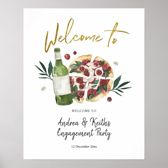 Die perfekte Pizza und das Begrüßungszeichen Poster (Vorne)