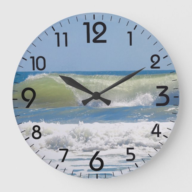 Die perfekte Strandwelle Große Wanduhr (Vorderseite)