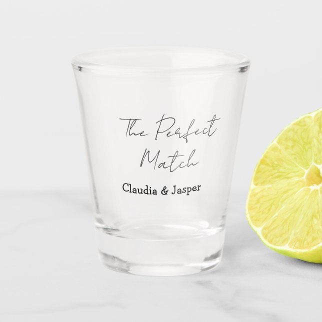 Die perfekte Übereinstimmung Name einfache Paar-Ho Schnapsglas (Vorderseite)