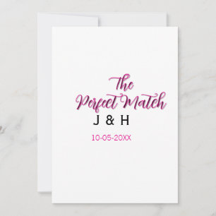 Die perfekte Übereinstimmung rosa schwarzer Name D Einladung