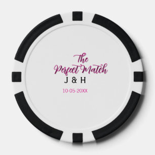 Die perfekte Übereinstimmung rosa schwarzer Name D Pokerchips