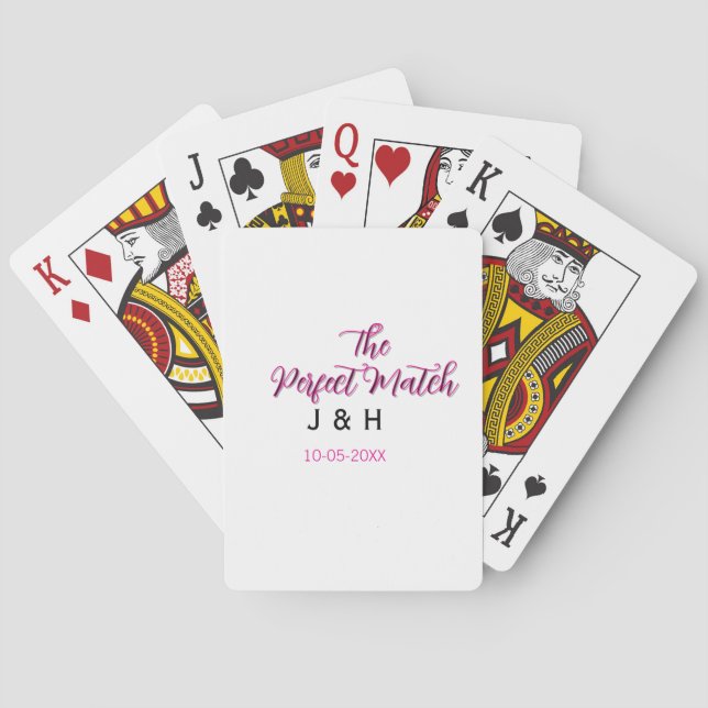 Die perfekte Übereinstimmung rosa schwarzer Name D Spielkarten (Rückseite)