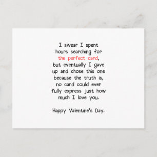 Die perfekte Valentintagskarte Feiertagspostkarte