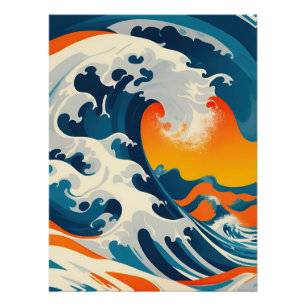Die perfekte Vintage japanische Welle Poster