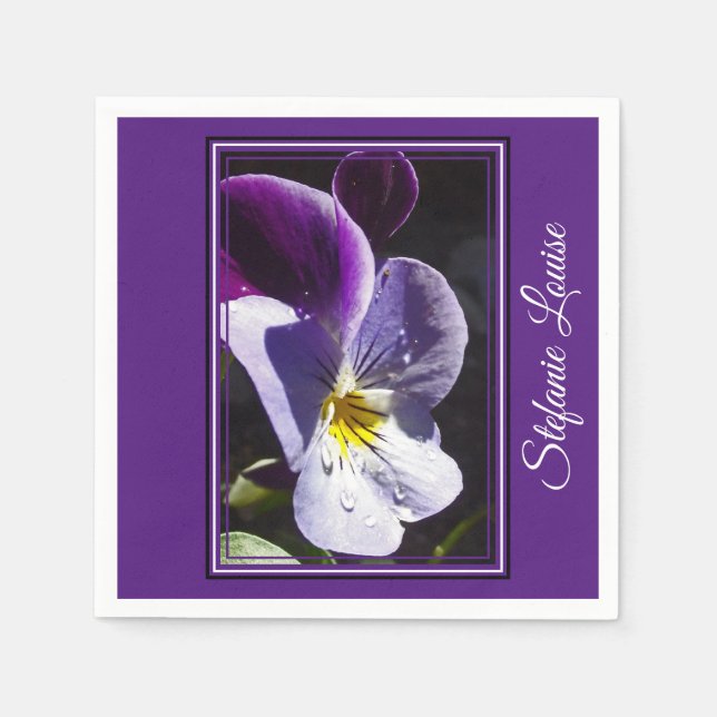 Die perfekte Viola-Blume Serviette (Vorderseite)