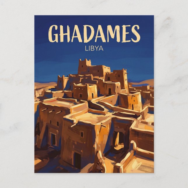 Die Perle der Wüste, Ghadames Libyen Postkarte (Vorderseite)