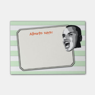 Die Person, die auf Pastellgrün schreit, Stripes Post-it Klebezettel