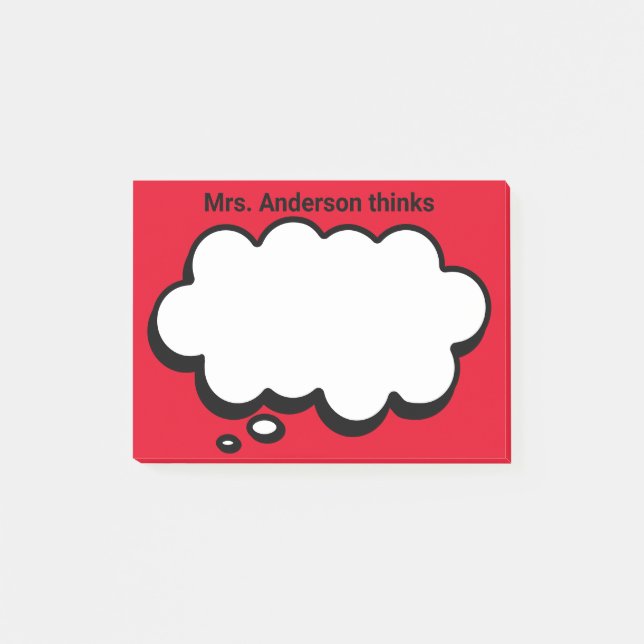 Die Personalisierte Denkblase des Lehrers Post-it  Klebezettel (Vorderseite)
