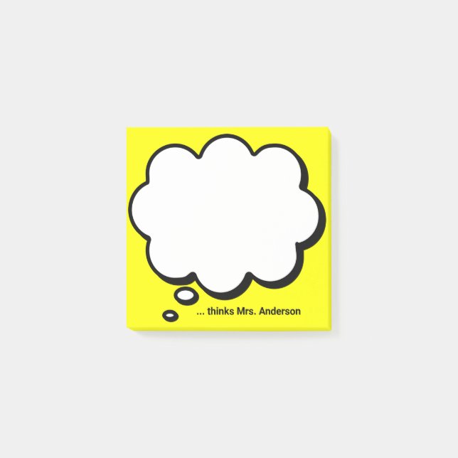 Die Personalisierte Denkblase des Lehrers Post-it Klebezettel (Vorderseite)