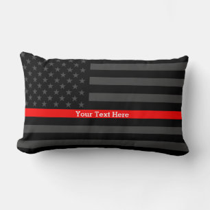 Die Personalisierte schwarze US-Flagge der dünnen Lendenkissen