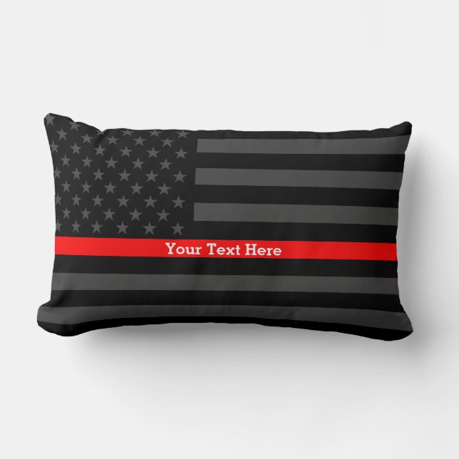 Die Personalisierte schwarze US-Flagge der dünnen  Lendenkissen (Vorderseite)