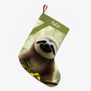 Die Personalisierte Sloth Digital Art Kleiner Weihnachtsstrumpf