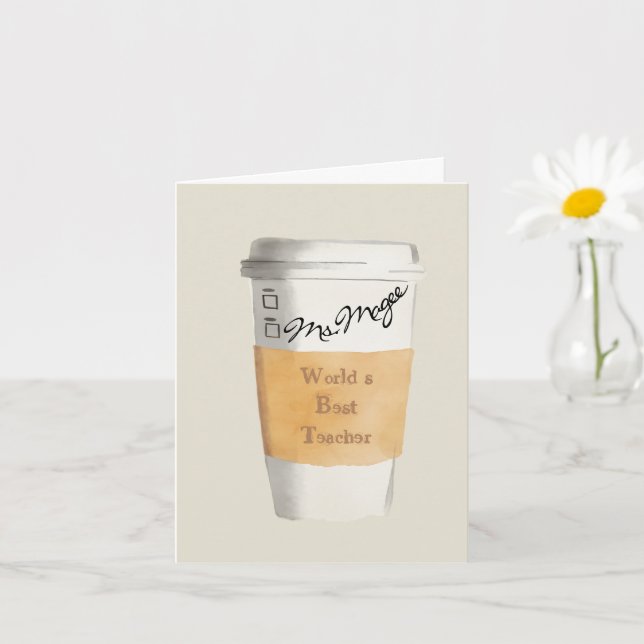 Die personalisierte Teacher-Kaffeekarte der Welt Karte (Kleine Pflanze)