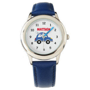 Die personalisierte Uhr des Jungen mit niedlichem