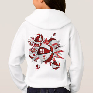 Die personalisierten weißen Basketballstars des Mä Hoodie