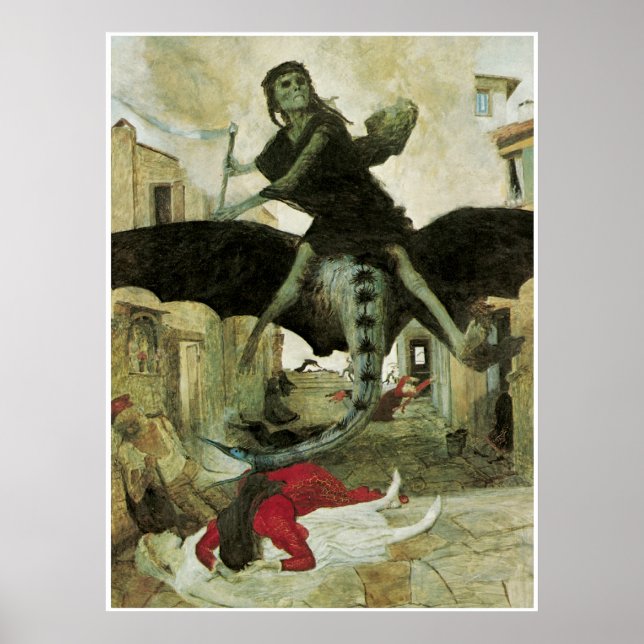 Die Pest, Arnold Bocklin, 1898 Poster (Vorne)