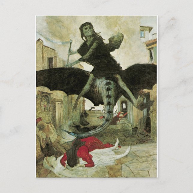 Die Pest, Arnold Bocklin, 1898 Postkarte (Vorderseite)