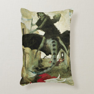 Die Pest von Arnold Bocklin, Vintage Symbolismus Dekokissen