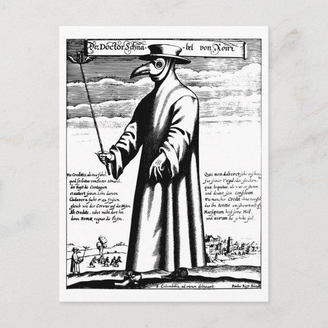 Die Pestmaske des Arztes, die wir wieder treffen w Postkarte (Vorderseite)