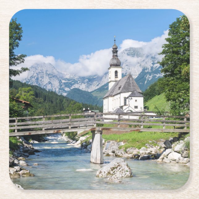 Die Pfarrkirche Ramsau Rechteckiger Pappuntersetzer (Vorderseite)