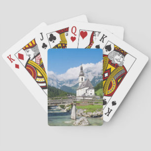Die Pfarrkirche von Ramsau in Bayern, Deutschland Spielkarten