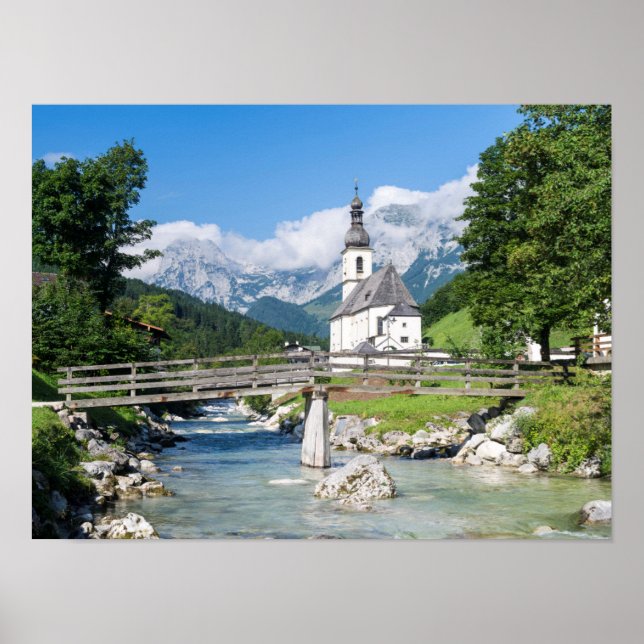Die Pfarrkirche von Ramsau Poster (Vorne)