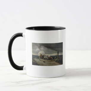 Die Pferde, die Wagen zeichnen, up einen Hügel, Tasse