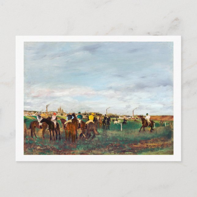 Die Pferderennen, Edgar Degas Postkarte (Vorderseite)