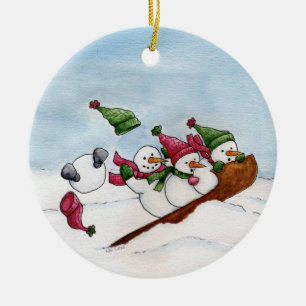 Die Pferdeschlitten-Fahrverzierung Keramik Ornament
