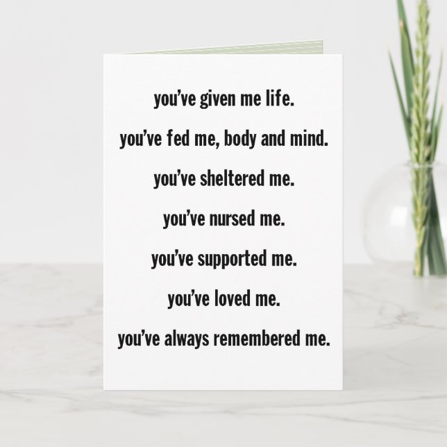 "die Pflanze?" MUTTER-TAGESKARTE Karte (Vorderseite)