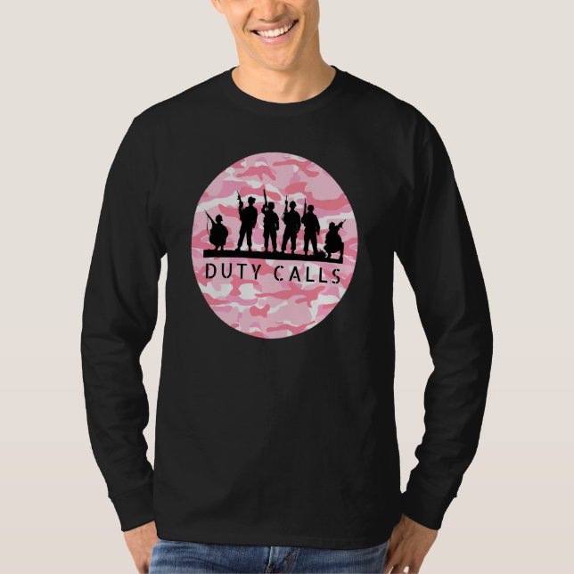 Die Pflicht ruft Coole Camouflage Soldier Figurine T-Shirt (Vorderseite)