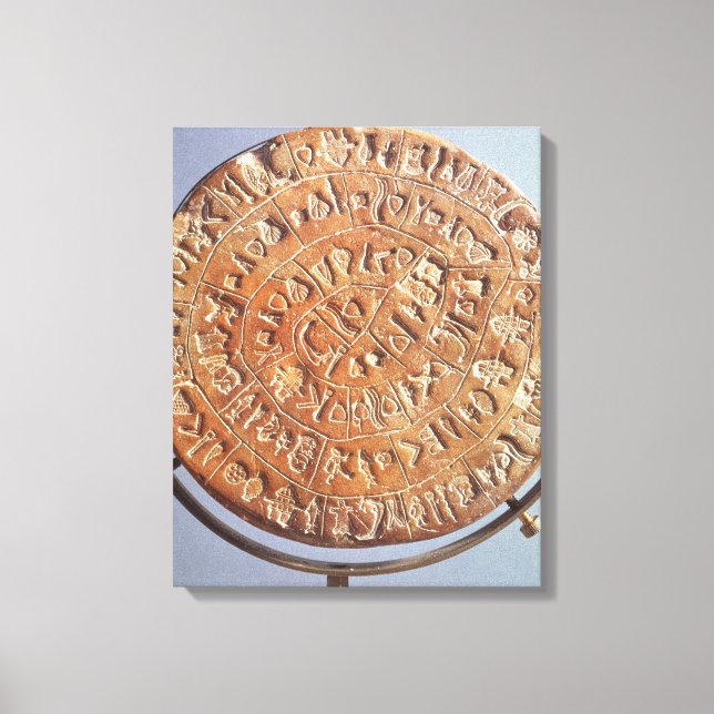Die Phaistos-Diskette mit unbekannter Bedeutung Leinwanddruck (Vorderseite)