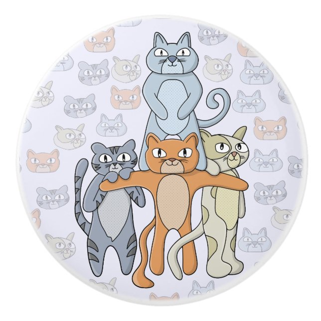 Die Phantastischen Katzen Keramikknauf (Vorderseite)